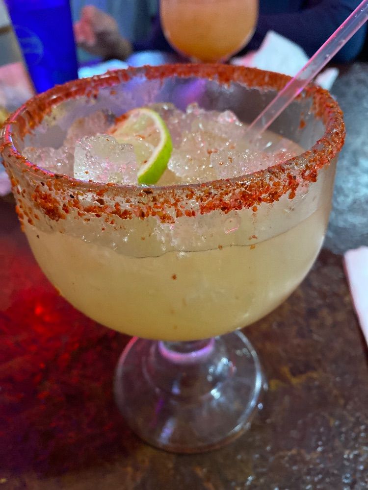 Margarita with a chili-salt rim